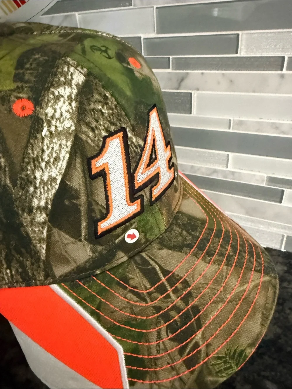 Nascar Camo Kids Cap with Orange Highlights